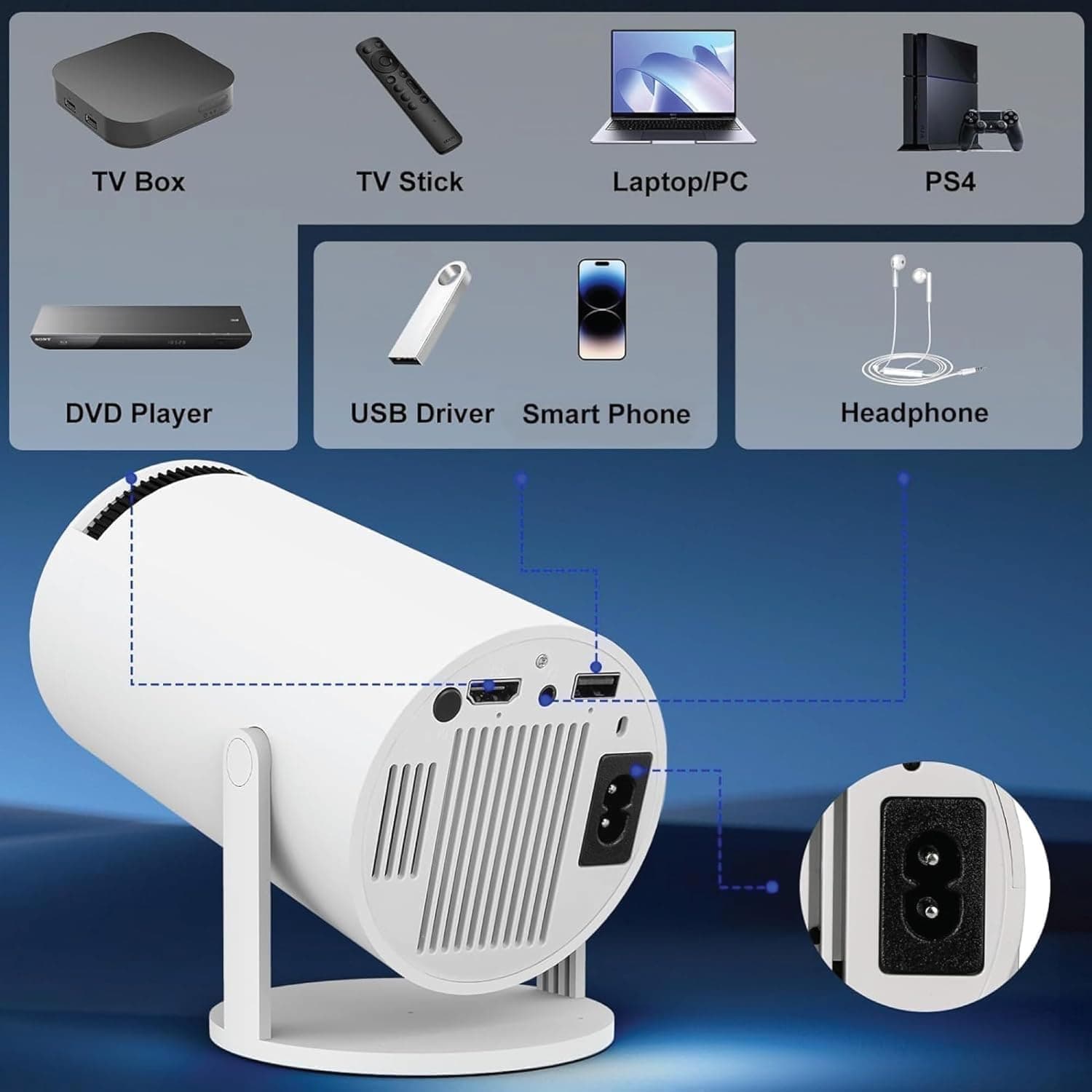 Portable Smart Mini Projector 4K Support 2