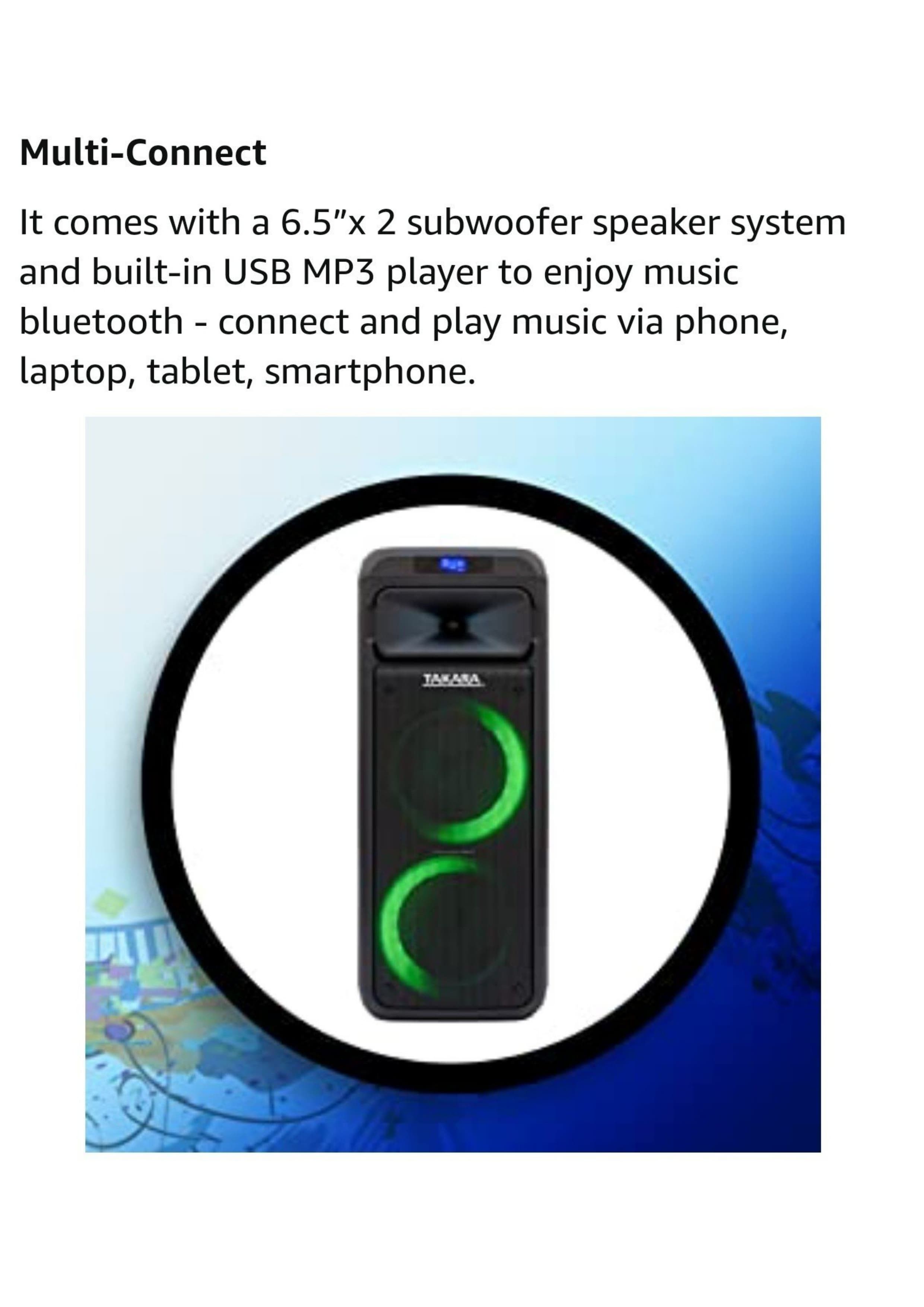 Takara T-1020 Portable Party Karaoke Speaker 10