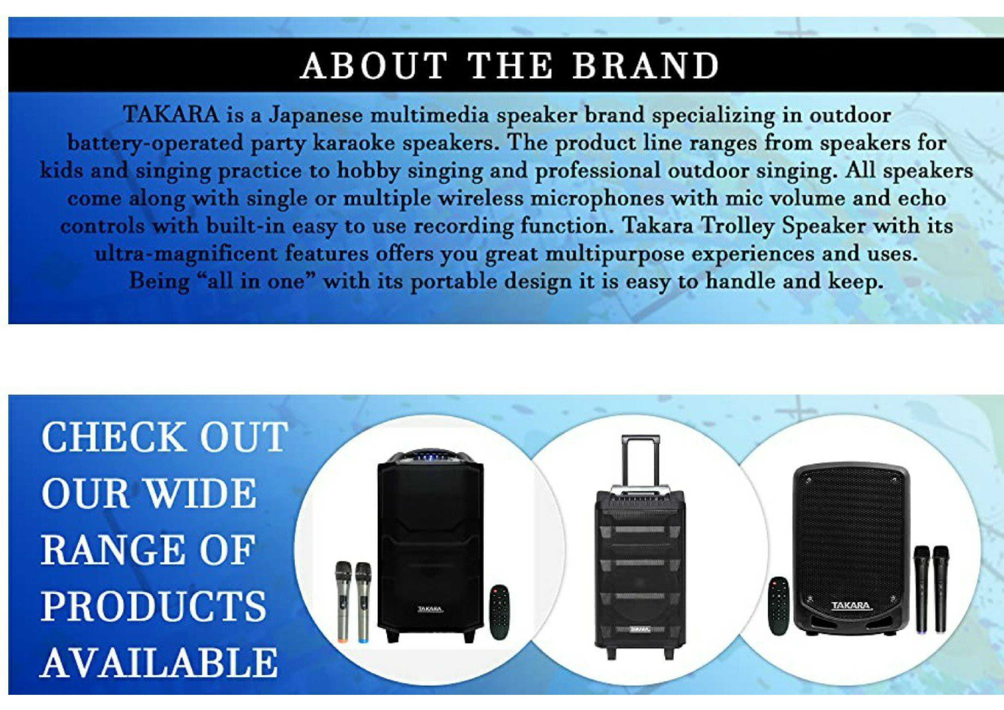Takara T-1020 Portable Party Karaoke Speaker 11