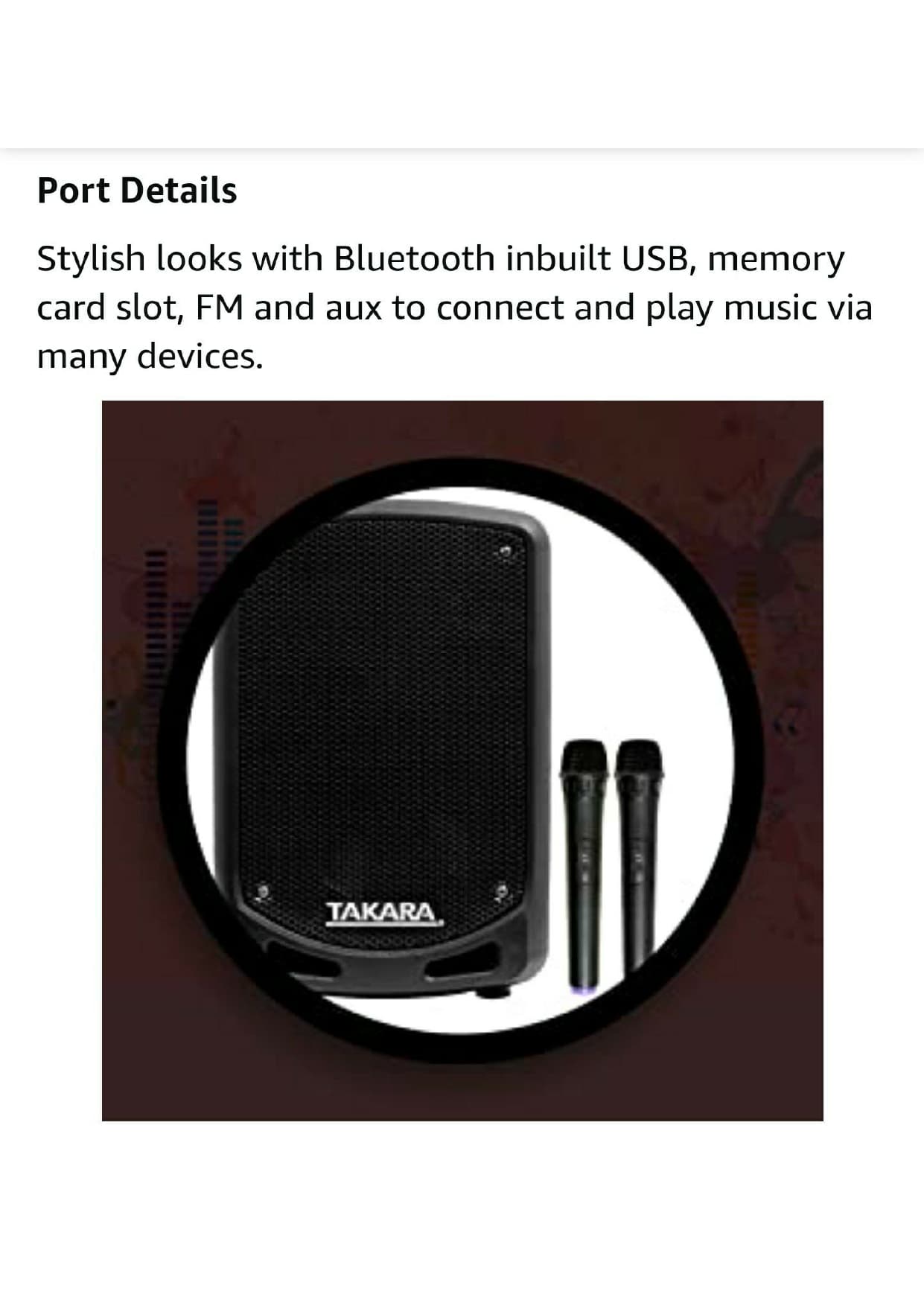 Takara T-7106 Karaoke Speaker 6.5 7
